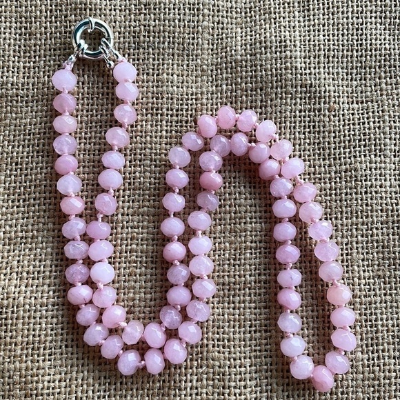 Rose Quartz Rondelle Stone knotted Handmade New Amazing Quality New - Picture 6 of 13